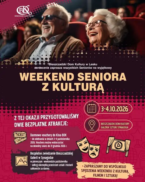 Weekend Seniora z Kulturą w Lesku – darmowe kino i zwiedzanie galerii