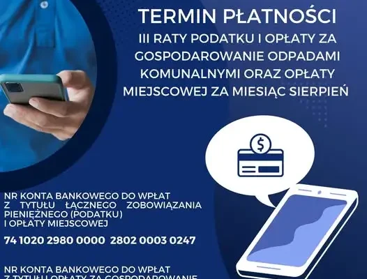 Gmina Cisna przypomina: minął termin III raty podatku i opłaty za odpady