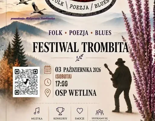 Trombita 2026: folk, poezja i blues w Wetlinie już 3 października