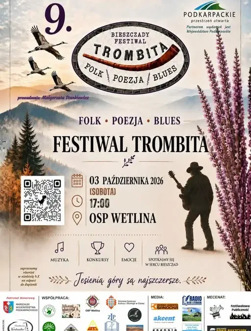 Trombita 2026: folk, poezja i blues w Wetlinie już 3 października