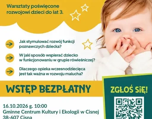Bezpłatne warsztaty dla rodziców małych dzieci w Cisnej – 16 października