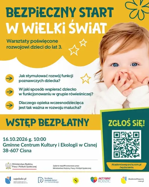 Bezpłatne warsztaty dla rodziców małych dzieci w Cisnej – 16 października