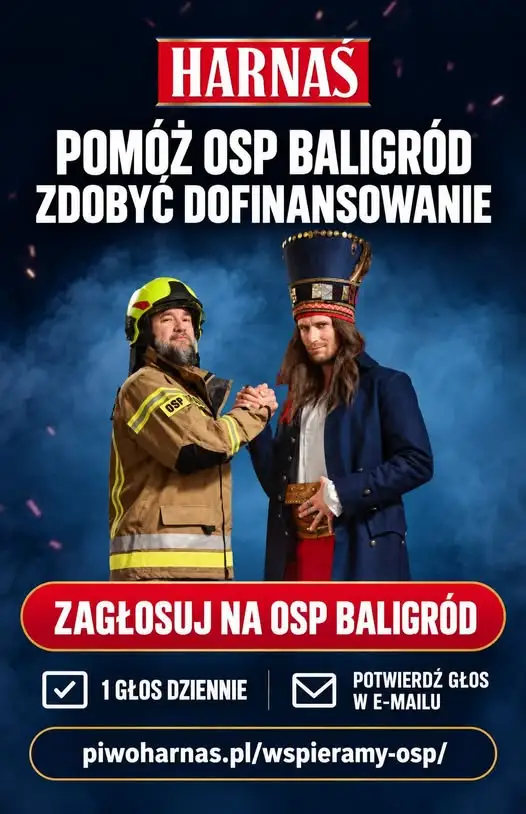 OSP Baligród walczy o dofinansowanie w plebiscycie „Harnaś wspiera OSP”