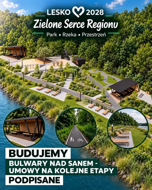 Lesko inwestuje w bulwary nad Sanem – podpisano umowy o wartości ponad 3,5 mln zł
