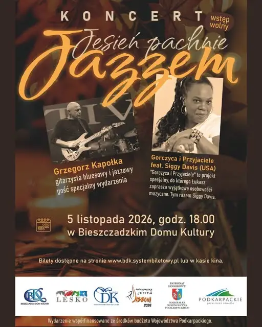 Jesień pachnie Jazzem – wyjątkowy koncert w Lesku już 5 listopada