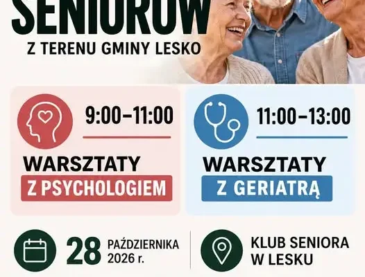 Lesko: warsztaty z psychologiem i geriatrą dla seniorów już 28 października