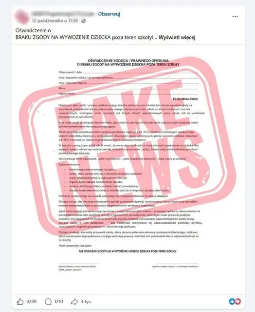 Fałszywe oświadczenia w szkołach. MSWiA i MEN uspokajają rodziców