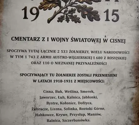 30 tys. zł na rekonstrukcję pomnika na Cmentarzu Wojennym w Cisnej