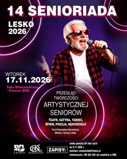 Senioriada Lesko 2026 – zaproszenie do udziału dla twórczych seniorów
