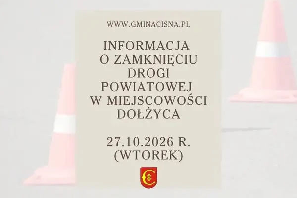 Dołżyca: droga powiatowa zamknięta 27 października. Trwa remont przepustu
