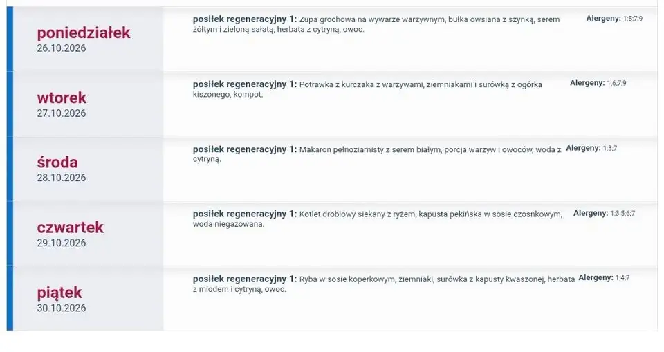 Jadłospis na ostatni tydzień października 2026 – co w menu?