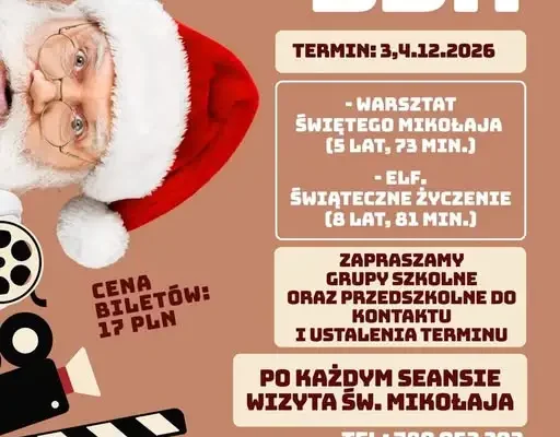 Mikołajkowe seanse w Kinie BDK w Lesku – zaproszenie dla grup szkolnych i przedszkolnych