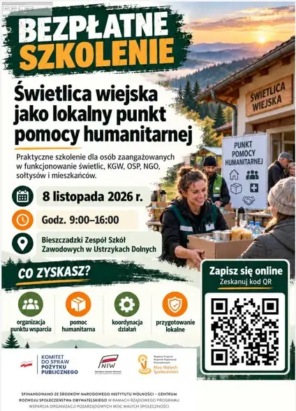 Bezpłatne szkolenia z bezpieczeństwa i pomocy humanitarnej w Ustrzykach Dolnych